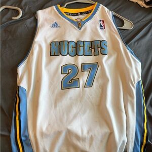 Adidas Nuggets Jersey - White and Light Blue